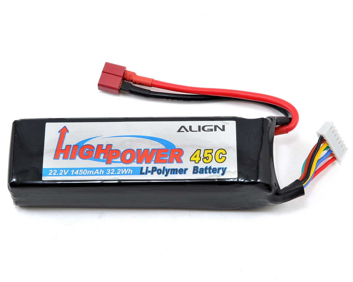 Align 6S High Power LiPo 45C Battery Pack (22.2V/1450mAh) w/T-Style Connector 3 Align 6S High Power LiPo 45C Battery Pack (22.2V/1450mAh) w/T-Style Connector