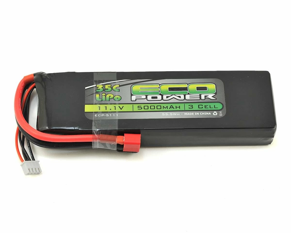 EcoPower "Electron" 3S LiPo 35C Battery (11.1V/5000mAh) w/T-Style Connector 3 EcoPower "Electron" 3S LiPo 35C Battery (11.1V/5000mAh) w/T-Style Connector
