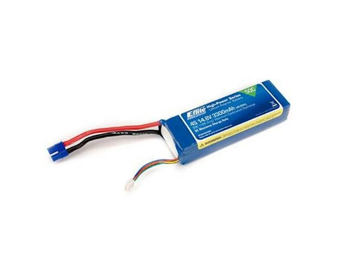 E-flite 3300mAh 4S 14.8V 50C LiPo, 12AWG EC3 3 E-flite 3300mAh 4S 14.8V 50C LiPo, 12AWG EC3