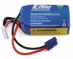 E-flite 6S LiPo Battery 30C (22.2V/910mAh) w/EC3 Connector