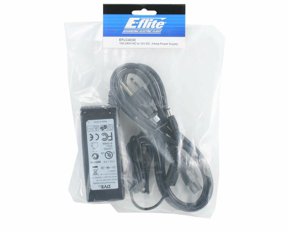 E-flite 3.0 Amp Power Supply 100-240V AC 12V DC 4 E-flite 3.0 Amp Power Supply 100-240V AC 12V DC - Image 2