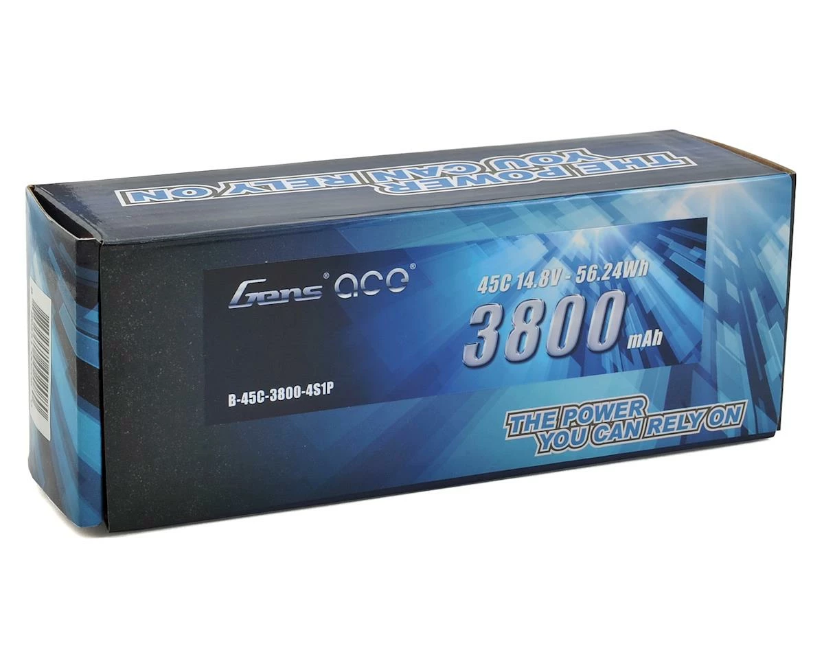 Gens Ace 4s LiPo Battery 45C (14.8V/3800mAh) w/T-Style Connector 4 Gens Ace 4s LiPo Battery 45C (14.8V/3800mAh) w/T-Style Connector - Image 2