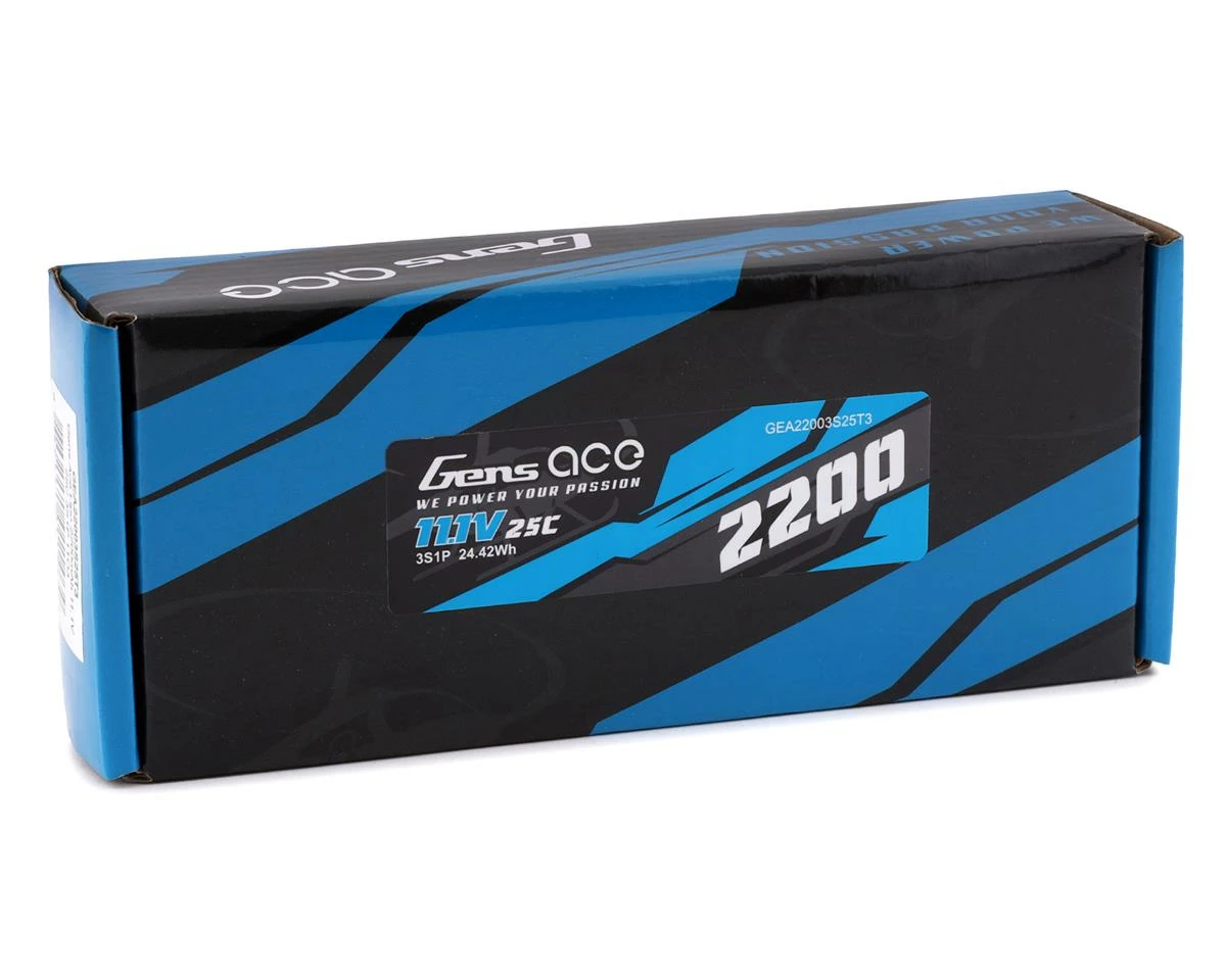 Gens Ace 3s LiPo Battery Pack 25C (11.1V/2200mAh) w/Universal Connector 5 Gens Ace 3s LiPo Battery Pack 25C (11.1V/2200mAh) w/Universal Connector - Image 3