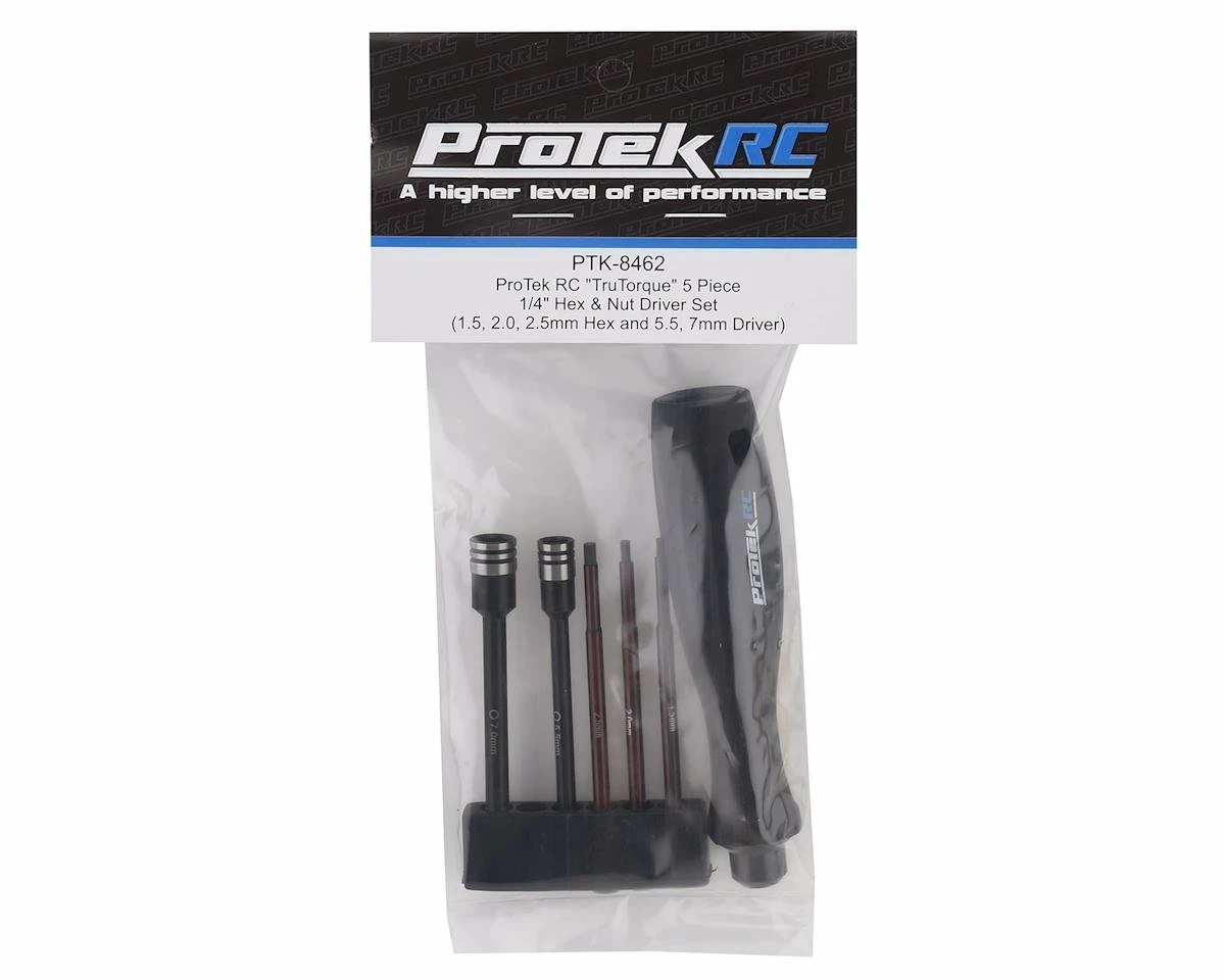 ProTek RC "TruTorque" 5-Piece 1/4" Drive Hex & Nut Driver Set (1.5, 2.0, 2.5mm Hex & 5.5, 7mm Nut Driver) 5 ProTek RC "TruTorque" 5-Piece 1/4" Drive Hex & Nut Driver Set (1.5, 2.0, 2.5mm Hex & 5.5, 7mm Nut Driver) - Image 3