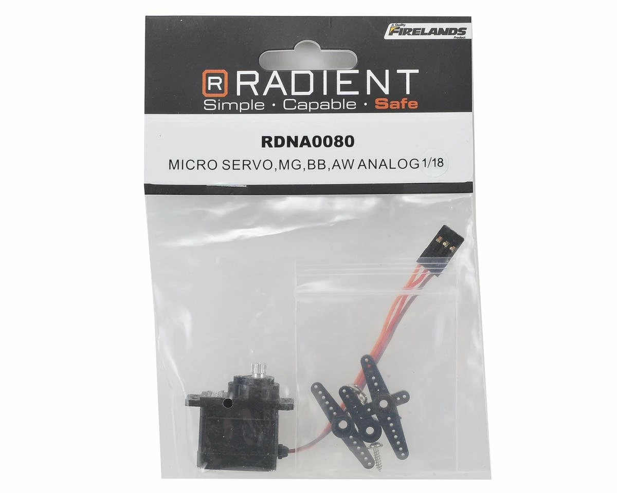 Radient RS-SM125-MG 13g Micro 1/18 Analog Metal Gear Servo 5 Radient RS-SM125-MG 13g Micro 1/18 Analog Metal Gear Servo - Image 3