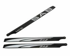 SAB Goblin 540mm Blackline 3D Carbon Fiber Main Blades (White) (3-Blade)