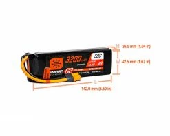 Spektrum RC 4S Smart G2 LiPo 50C Battery Pack (14.8V/3200mAh) w/IC3 Connector 7 Spektrum RC 4S Smart G2 LiPo 50C Battery Pack (14.8V/3200mAh) w/IC3 Connector -Helicopters Sales spmx324s50 2