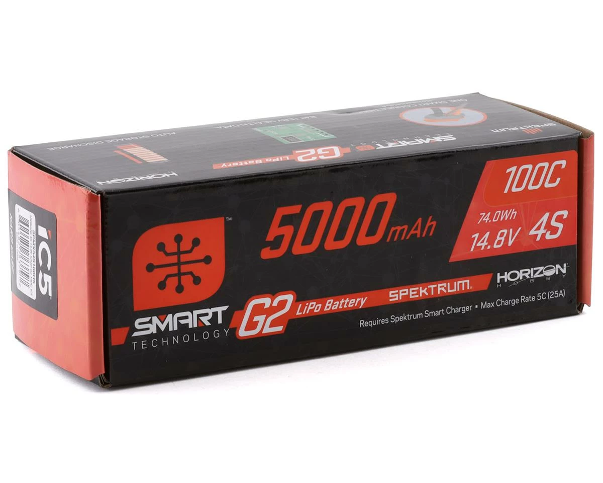 Spektrum RC 4S Smart G2 LiPo 100c Battery Pack (14.8V/5000mAh) w/IC5 Connector 4 Spektrum RC 4S Smart G2 LiPo 100c Battery Pack (14.8V/5000mAh) w/IC5 Connector - Image 2