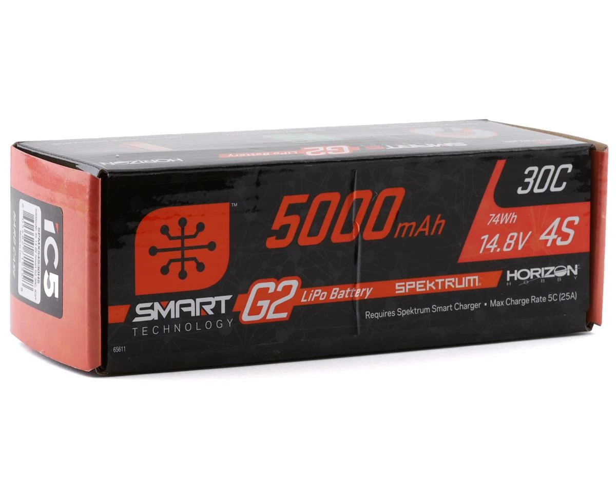Spektrum RC 4S Smart G2 LiPo 30C Battery Pack w/IC5 Connector (14.8V/5000mAh) 4 Spektrum RC 4S Smart G2 LiPo 30C Battery Pack w/IC5 Connector (14.8V/5000mAh) - Image 2