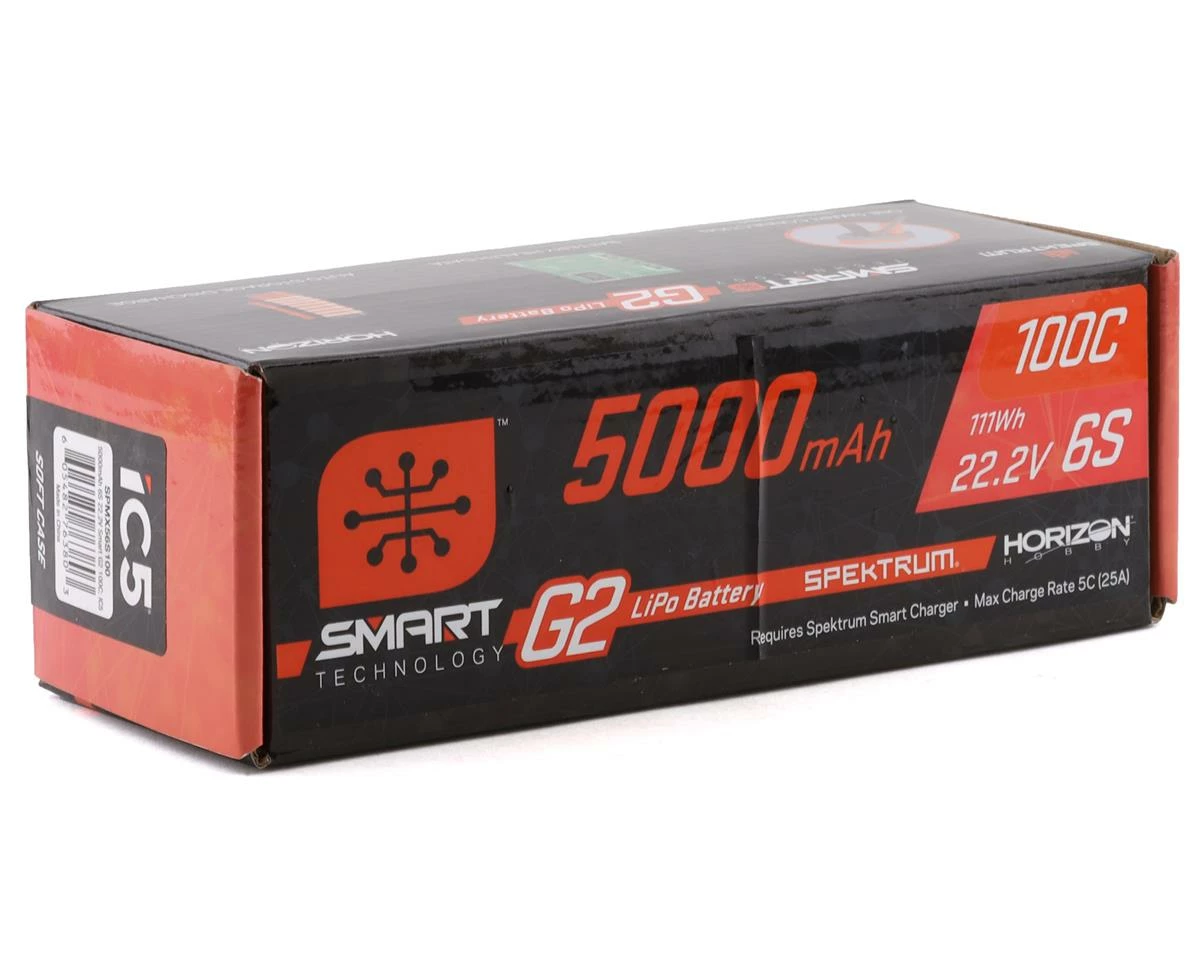 Spektrum RC 6S Smart G2 LiPo 100C Battery Pack (22.2V/5000mAh) w/IC5 Connector 4 Spektrum RC 6S Smart G2 LiPo 100C Battery Pack (22.2V/5000mAh) w/IC5 Connector - Image 2