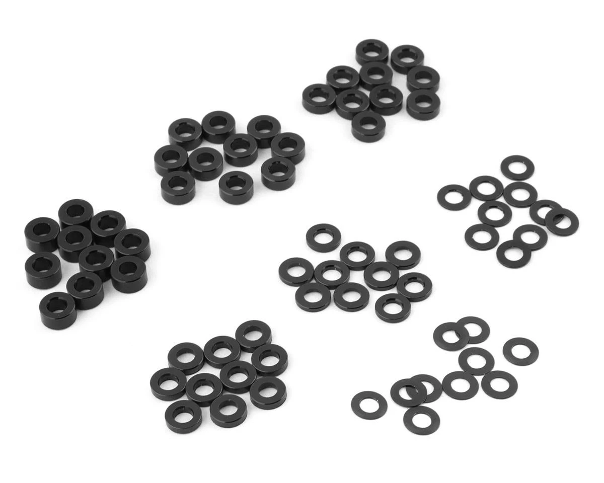 Yeah Racing 3x0.25/0.5/1.5/2/2.5/3mm Flat Washer Set (Black) (70) 3 Yeah Racing 3x0.25/0.5/1.5/2/2.5/3mm Flat Washer Set (Black) (70)
