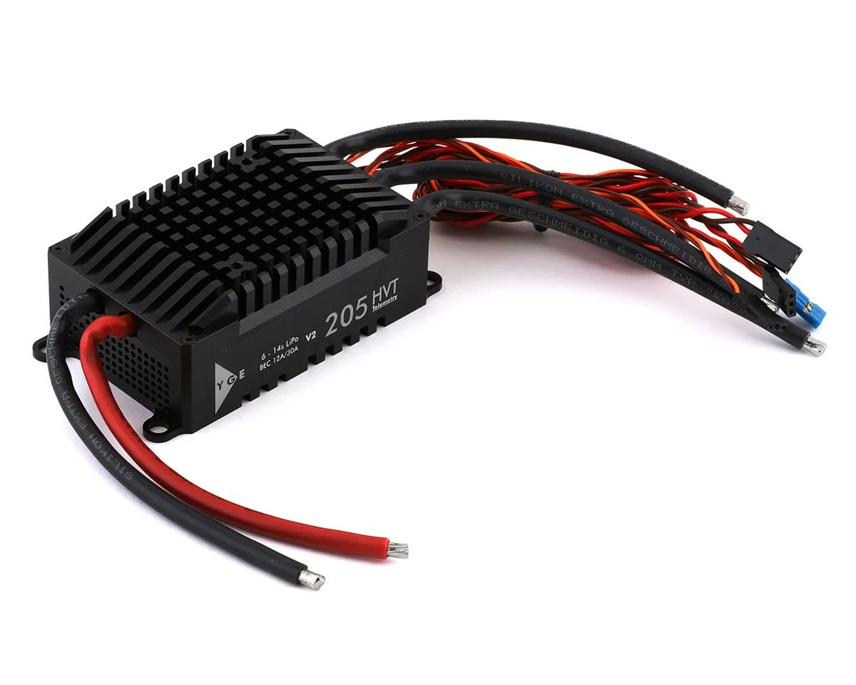 YGE 205A HV Telemetry ESC w/BEC (Black) 3 YGE 205A HV Telemetry ESC w/BEC (Black)